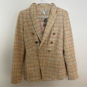 WHBM White House Black Market Double Breasted Boucle Blazer Women’s Size 2 Beige